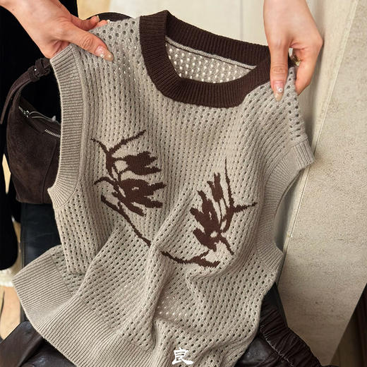 【不退不换】良木礼羊毛镂空背心（Q2592240） 商品图4