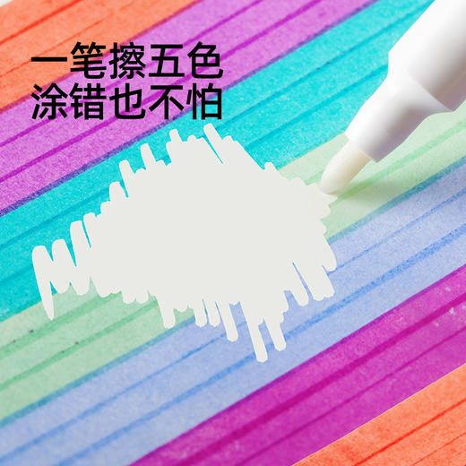 美乐童年变变荧光笔彩色划重点小学生专用初中生标记笔大容量可擦可变色高颜值ins风可视窗可叠色双头记号笔 商品图3