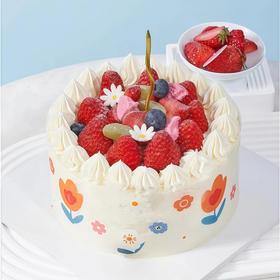 【草莓花田】叮当CAKE爆款生日蛋糕-鲜果奶油蛋糕
