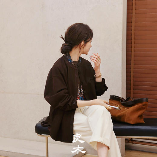 【预售7天】良木礼山羊皮衬衫（Q8136） 商品图2