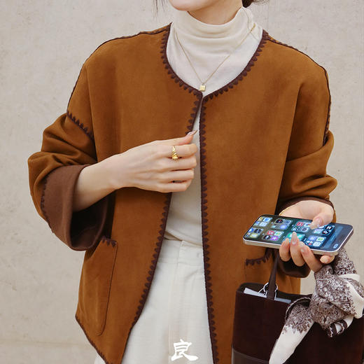 【预售7天】良木礼山羊鹿绒皮衣（Q2582118） 商品图6