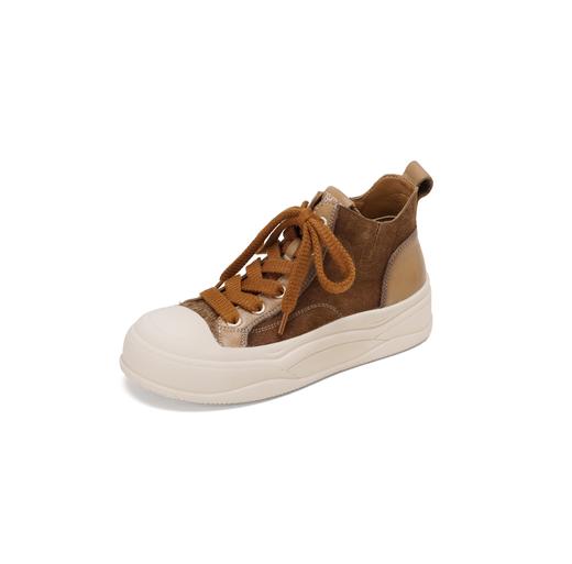 西村名物2025年冬季新款复古牛皮休闲短靴拼接系带休闲马丁靴T25DS49321 商品图12