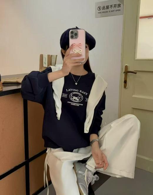 清了！清！不支持退货【自营】【工艺系列卫衣】刺绣款～95%棉重工狗狗字母绣花单件卫衣-喜出 商品图7