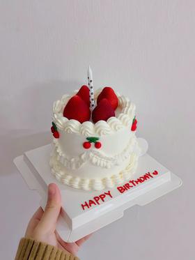 【4寸草莓女神】叮当CAKE-鲜果奶油蛋糕