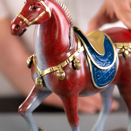 1朱炳仁铜 决胜千里 朱 铜马摆件马到成功非遗铜雕决胜千里铜马 商品图2