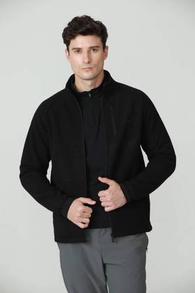 SANY男士加绒立领夹克320C-黑色