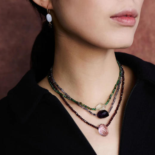 北京仓｜Chan Luu-Claire-紫水晶 吊坠 石榴石 串珠 项链［美国设计师］ 商品图1