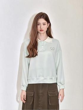 【工艺系列卫衣】刺绣款～95%棉拼色领米奇牙刷绣卫衣-喜出