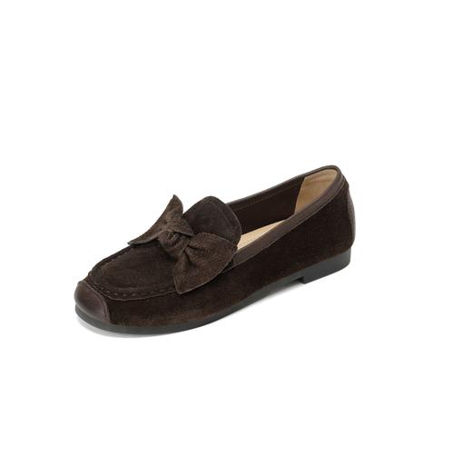 西村名物2025年秋冬新蝴蝶结薄地英伦风一脚蹬懒人豆豆鞋乐福鞋T25CE31741 商品图14