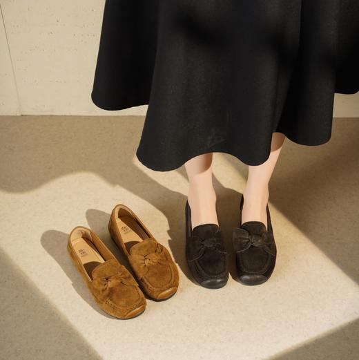 西村名物2025年秋冬新蝴蝶结薄地英伦风一脚蹬懒人豆豆鞋乐福鞋T25CE31741 商品图0