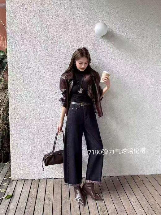 【爆款牛仔】2025秋季新品～7180弹力气球内里印花版升级牛仔裤-喜出 商品图4