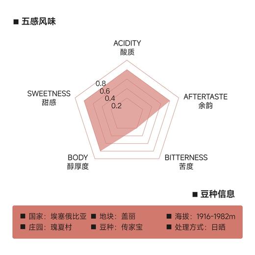 埃塞俄比亚 瑰夏村 红标 传家宝 日晒 浅烘焙 单品手冲咖啡豆 商品图1