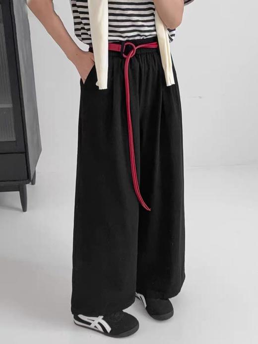 【秋上新】送腰带-893简约松紧腰撞色腰带九分休闲裤（面料不易粘毛）-喜出 商品图0