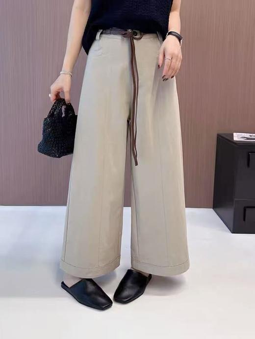 【秋上新】裤型超棒-面料有弹力 爆款米灰显瘦百搭休闲裤-喜出 商品图2