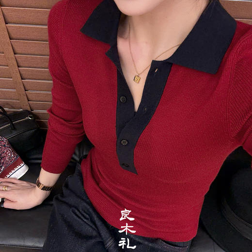 良木礼羊毛翻领套头（Q2591206） 商品图3