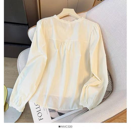 取消 【重工刺绣小衫】蕾丝款～560秋季新品蕾丝领长袖小衫-喜出 商品图5