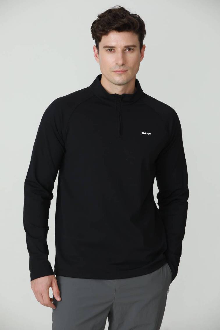 SANY休闲男士保暖抓绒衫320C-黑色