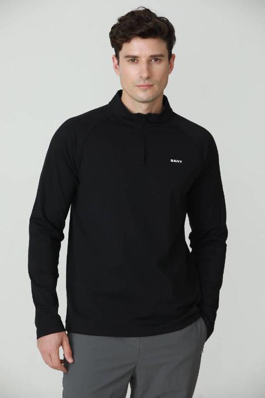 SANY休闲男士保暖抓绒衫320C-黑色 商品图0