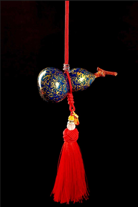 大漆龙头葫芦（蓝）