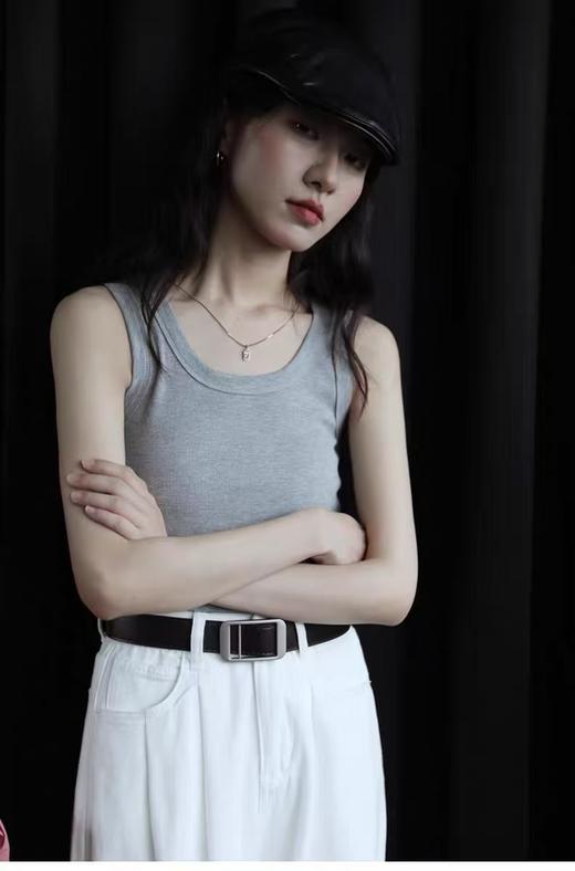 【品质美背】精梳棉～3621免穿内衣一体杯秋季螺纹弹力棉背心-喜出 商品图0