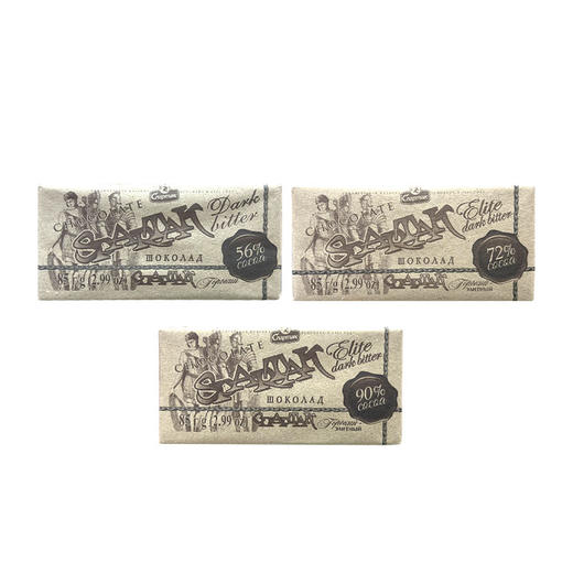 白俄罗斯进口斯巴达克56%|72%精选|90%黑巧克力85g 商品图5