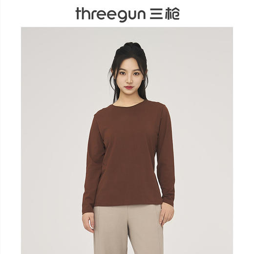 Threegun三枪 【抗菌棉】圆领女打底衫-24386A011 商品图1