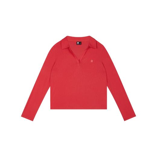 oneup亚麻翻领V领长袖Polo 商品图8