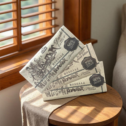 白俄罗斯进口斯巴达克56%|72%精选|90%黑巧克力85g 商品图1