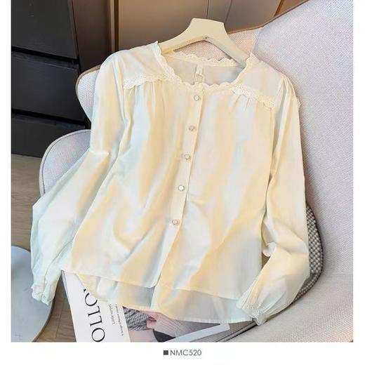 取消 【重工刺绣小衫】蕾丝款～560秋季新品蕾丝领长袖小衫-喜出 商品图4