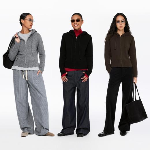 oneup粗针连帽拉链毛衣 商品图4