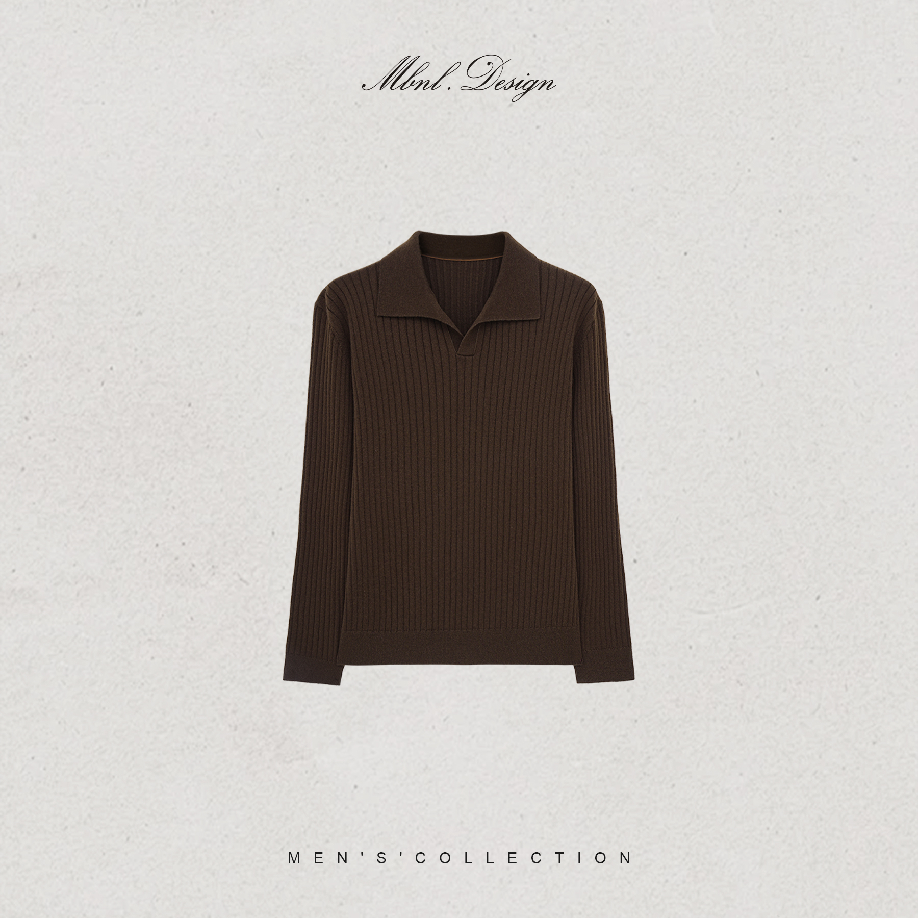 「Rib Knit」秦磊男装德国进口机器羊毛混纺Polo衫LL-WSY1149 N9商品图1