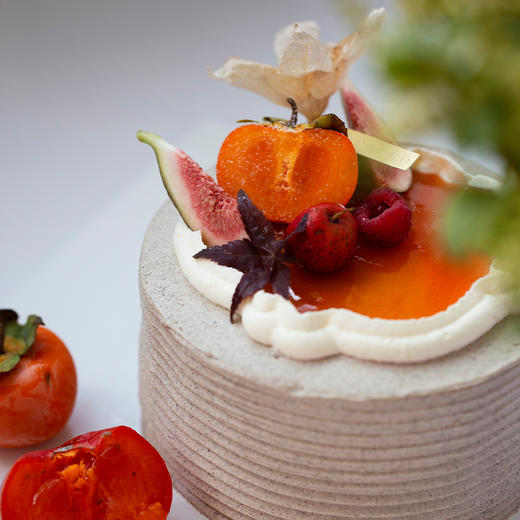 四季·秋「一叶知千秋」柿子焙茶味蛋糕 商品图3