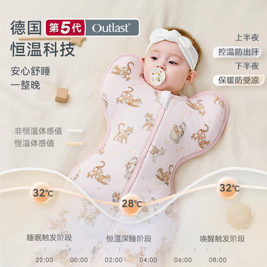 【2025秋冬新品】ibaby×outlast太空科技恒温投降式/翅膀式襁褓睡袋澳洲羊毛保温 商品图3