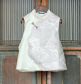 盛唐牡丹盛奢系列 | 西阵织拼丝毛花瓣领马甲