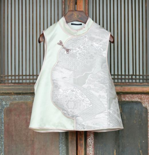 盛唐牡丹盛奢系列 | 西阵织拼丝毛花瓣领马甲 商品图0