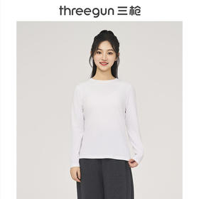 Threegun三枪 【抗菌棉】圆领女打底衫-24386A011