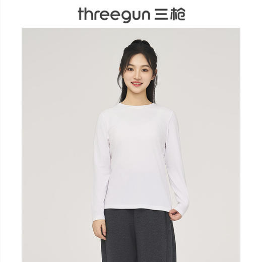Threegun三枪 【抗菌棉】圆领女打底衫-24386A011 商品图0