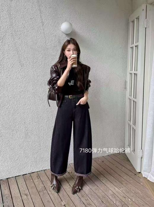 【爆款牛仔】2025秋季新品～7180弹力气球内里印花版升级牛仔裤-喜出 商品图1