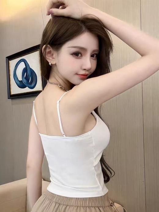 【品质美背】莫代尔～702（升级版）白色免穿内衣一体杯背心-喜出 商品图5