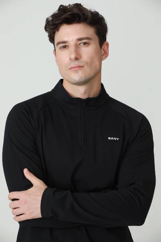 SANY休闲男士保暖抓绒衫320C-黑色 商品图1