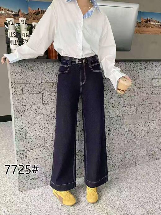 【爆款牛仔】2025秋季新品～7725单宁蓝窄版小个子牛仔直筒裤-喜出 商品图0