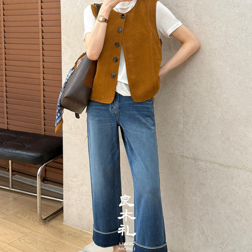 良木礼直筒牛仔裤（翻翻裤）（Q2584250） 商品图3