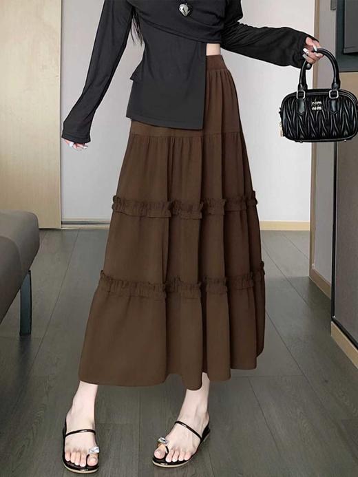 1.22限时秒杀！不支持退货【秋上新】2025新品6936灯芯绒蛋糕木耳边半身裙-喜出 商品图2
