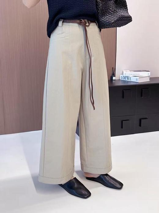 【秋上新】裤型超棒-面料有弹力 爆款米灰显瘦百搭休闲裤-喜出 商品图5