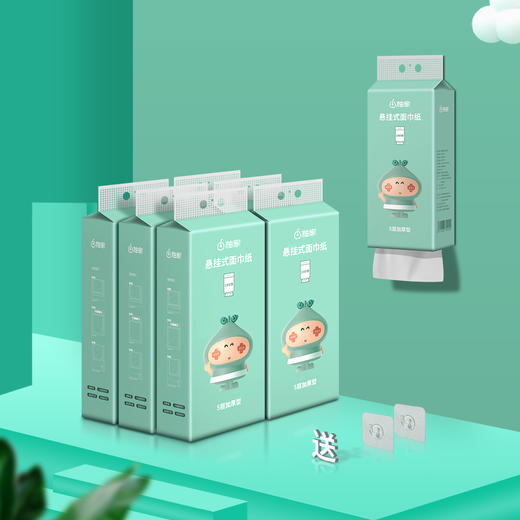 柚家悬挂式面巾纸5层加厚 260抽/提 6提/箱533773 商品图1