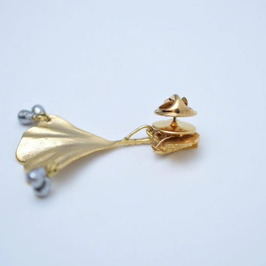 订购8周到｜Monshiro-ginkgo-银杏叶 玻璃珍珠 胸针［日本设计师］ 商品图6