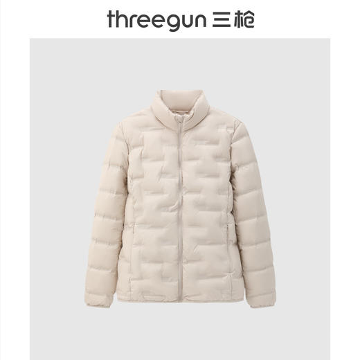 Threegun三枪 羽绒立领长袖拉链女士外套-82326A111 商品图0