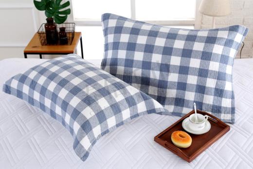 【多样屋专柜】多样屋全棉小格毛巾被/枕套-粉，灰，蓝3色任选150*200cm/200*230cm 商品图12