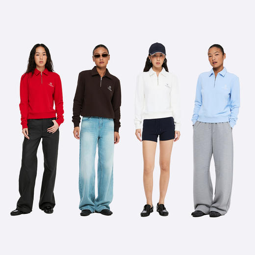 oneup半拉链翻领短款卫衣Polo 商品图4