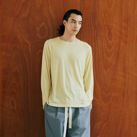 oneup天丝亚麻插肩长袖T恤（男女同款） 商品图0